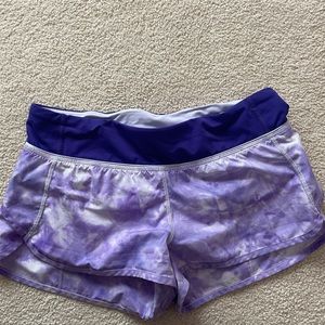 Purple tie dye lululemon speed up shorts